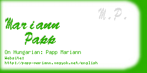 mariann papp business card